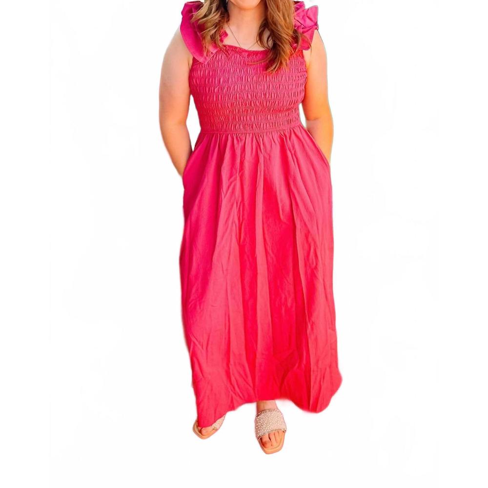NEW JUNIPER BLVD maxi ruffle dress in magenta